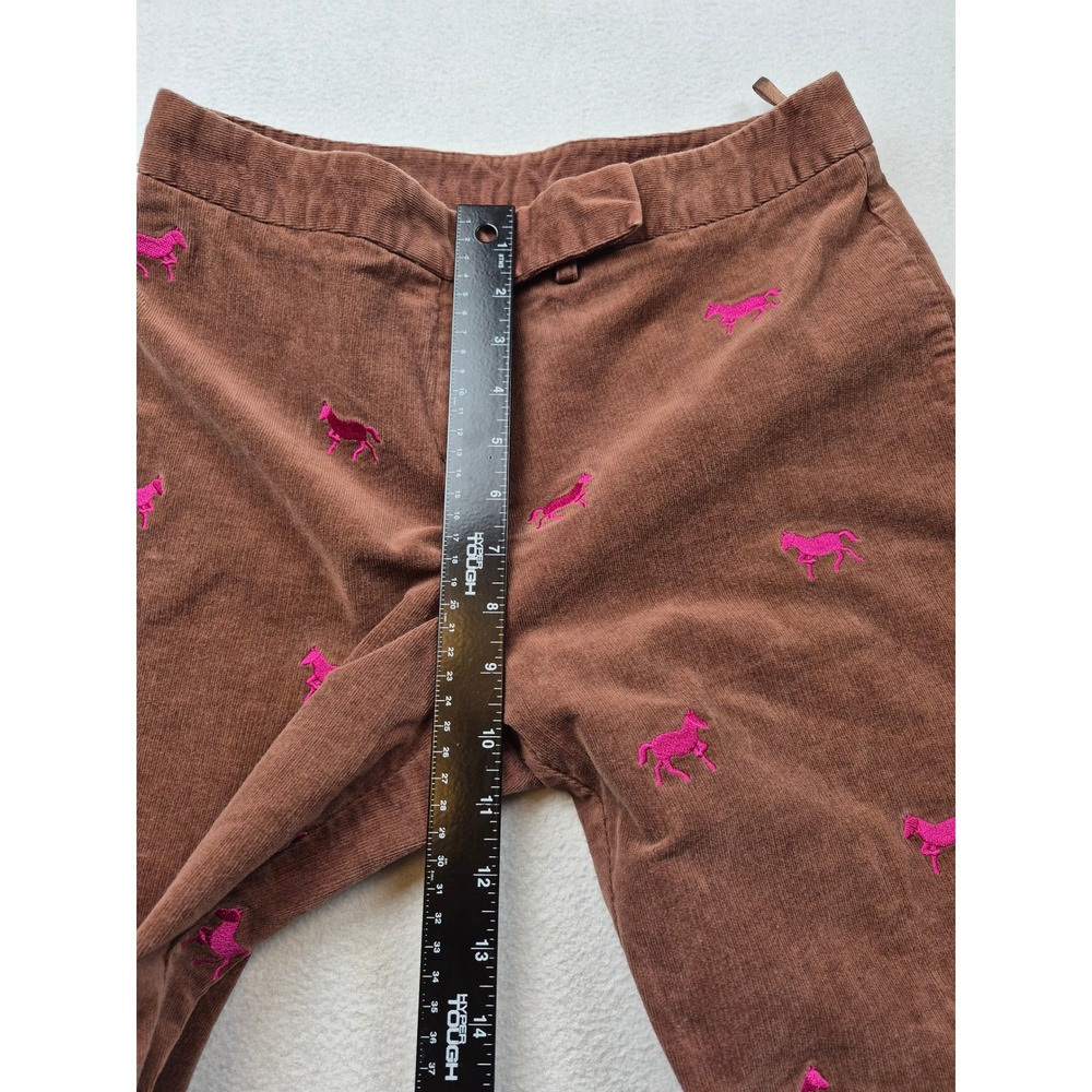Lilly Pulitzer Brown Corduroy Horse Embroidered Pants Pink Equestrian Size 6 - Picture 5 of 15